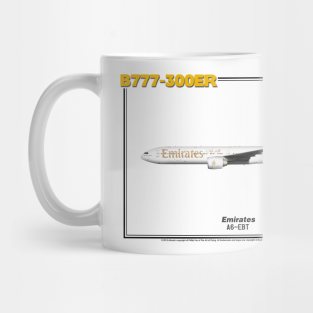 Boeing B777-300ER - Emirates (Art Print) Mug